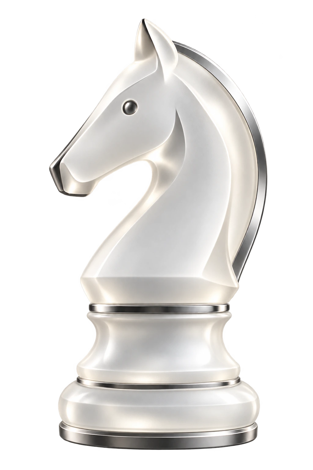 A luminous three-dimensional chess knight